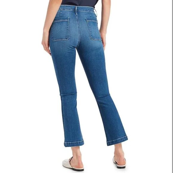 FRAME Le Bardot Crop Flare Jeans Size 28 Madera Prim Stretch - Picture 3 of 9